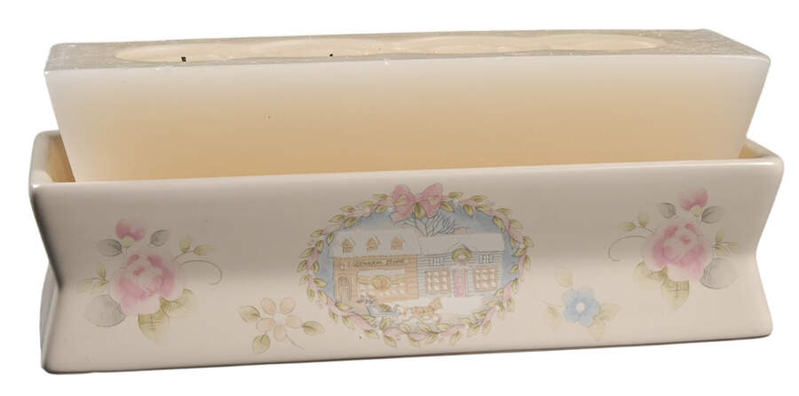 Tea Rose Holiday 4 Wick Brick Candle Set by Pfaltzgraff-1