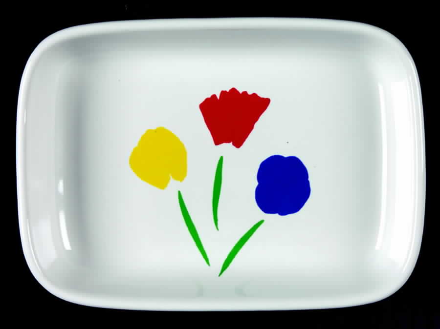 Three Flowers Hors d'Oeuvres Dish by Pfaltzgraff-1