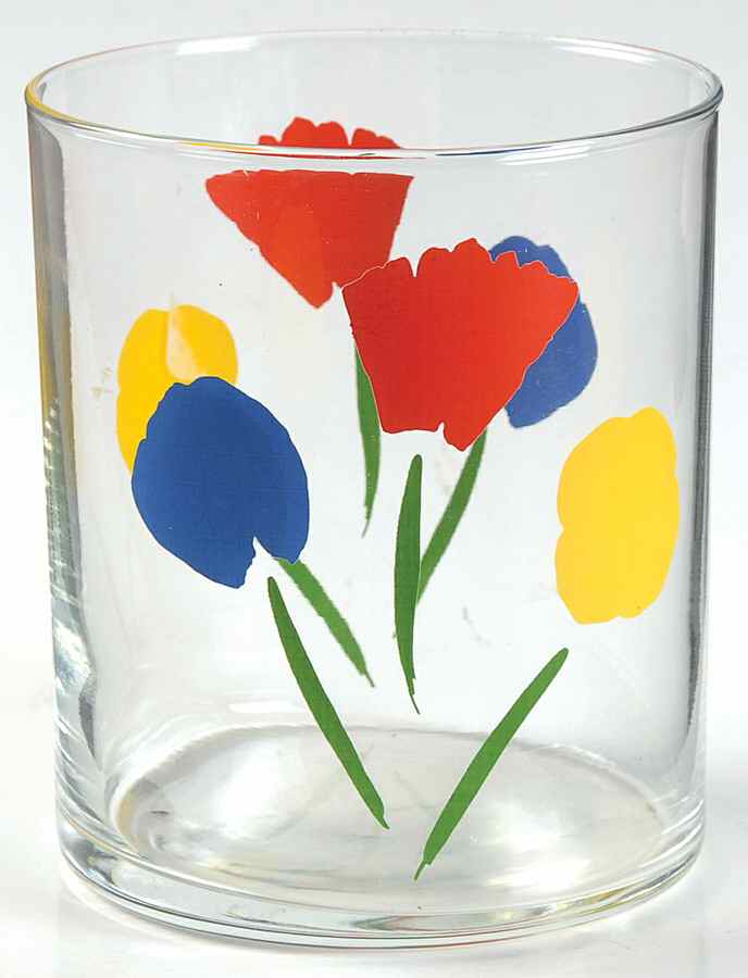 Three Flowers Glassware Double Old Fashioned by Pfaltzgraff-1