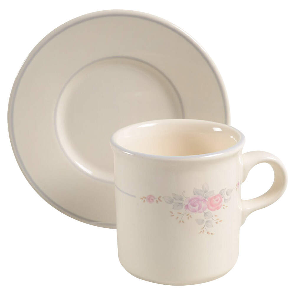Trousseau Flat Cup & Saucer Set by Pfaltzgraff-1