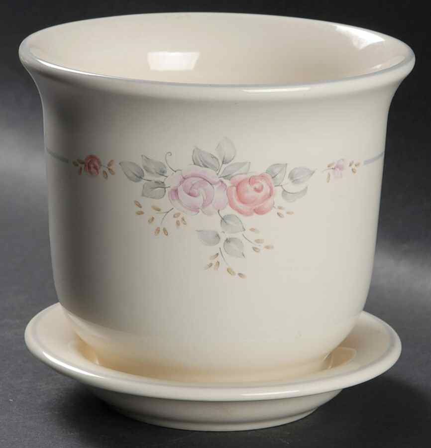 Trousseau 4" Flower Pot with Underplate by Pfaltzgraff-1