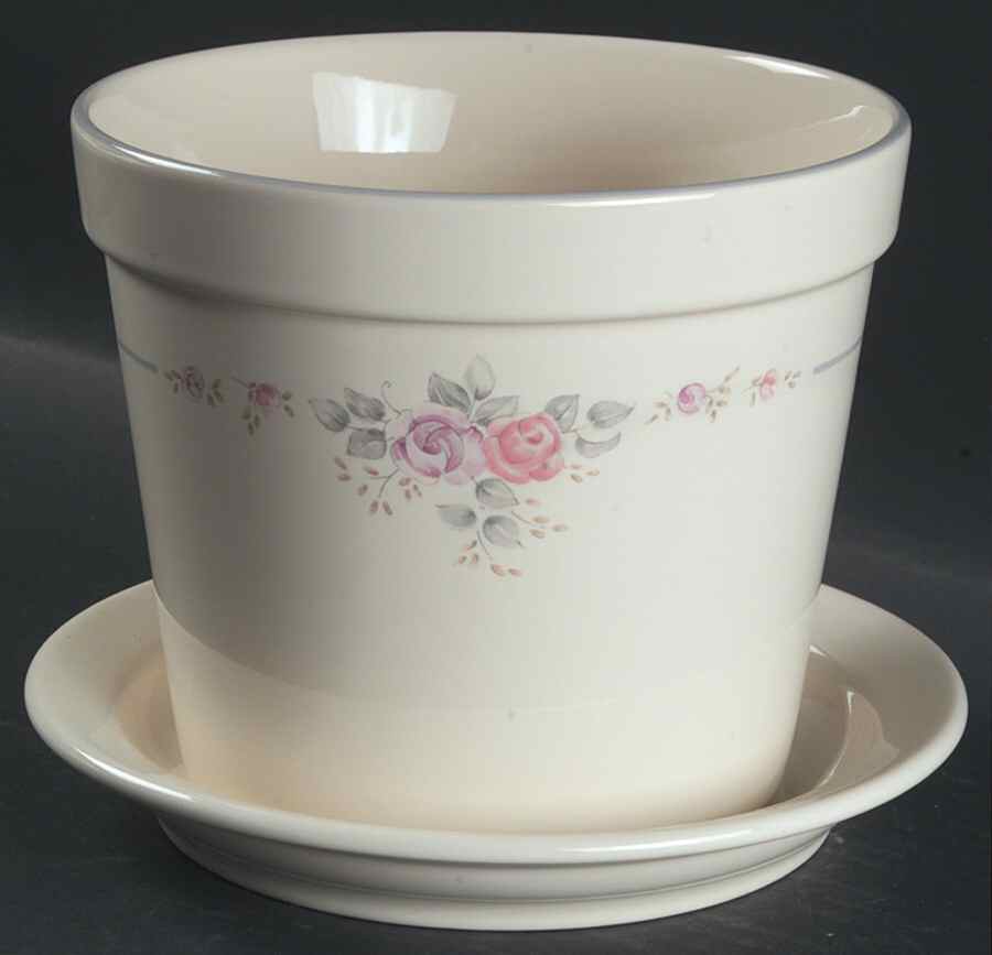 Trousseau 6" Flower Pot & Underplate by Pfaltzgraff-1