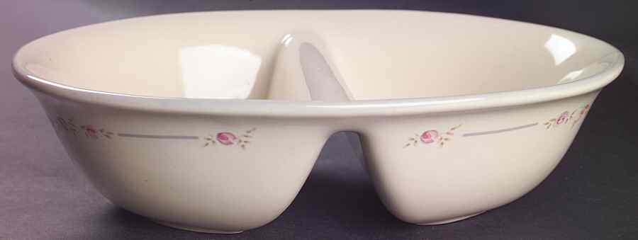 Trousseau 10" Oval Divided Vegetable Bowl by Pfaltzgraff-1