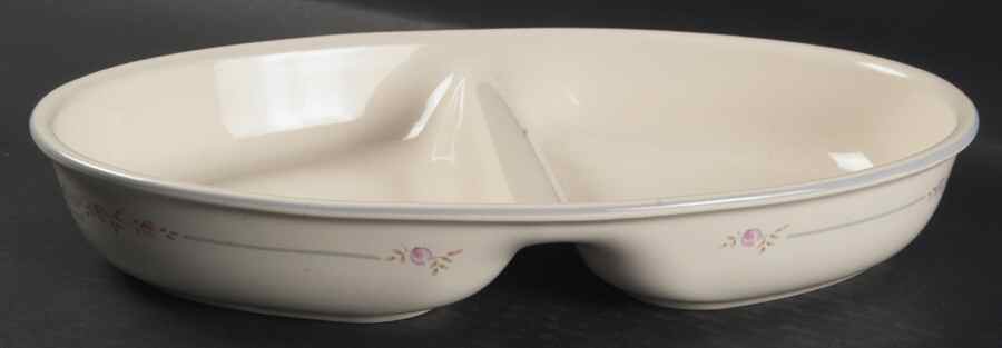 Trousseau 12" Oval Divided Vegetable Bowl by Pfaltzgraff-1