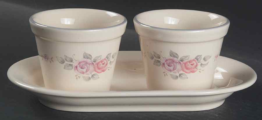 Trousseau Herb Pots with Tray (2 Pots and 1 Tray) by Pfaltzgraff-1