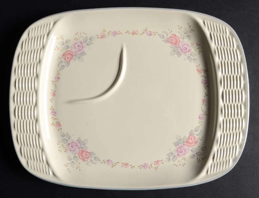 Trousseau Rectangular Basketweave Snack Tray by Pfaltzgraff-1