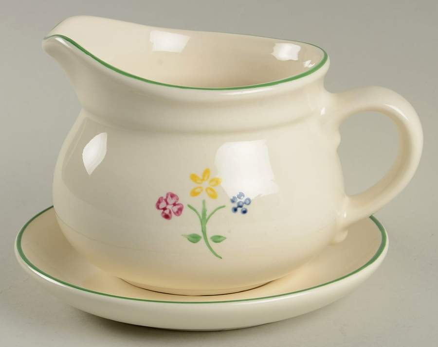 Vickie Hanson Gravy Boat & Underplate by Pfaltzgraff-1