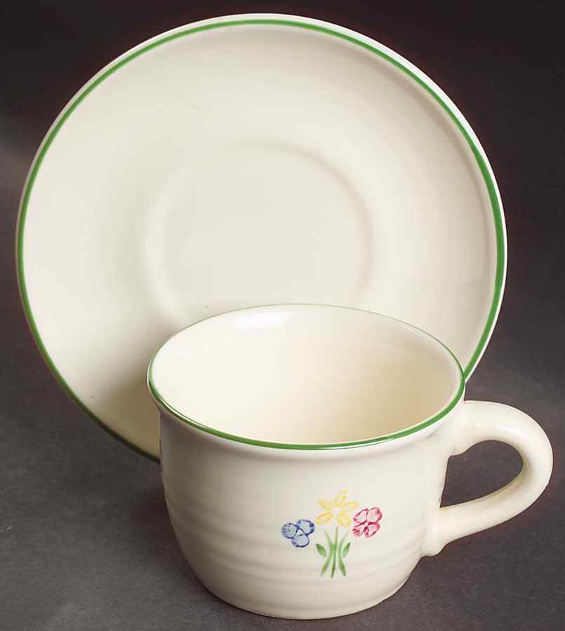 Vickie Hanson Flat Cup & Saucer Set by Pfaltzgraff-1