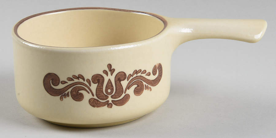 Village (Made in USA) One Stick Handled Soup/Snack Bowl (use with SNTR11) by Pfaltzgraff-1