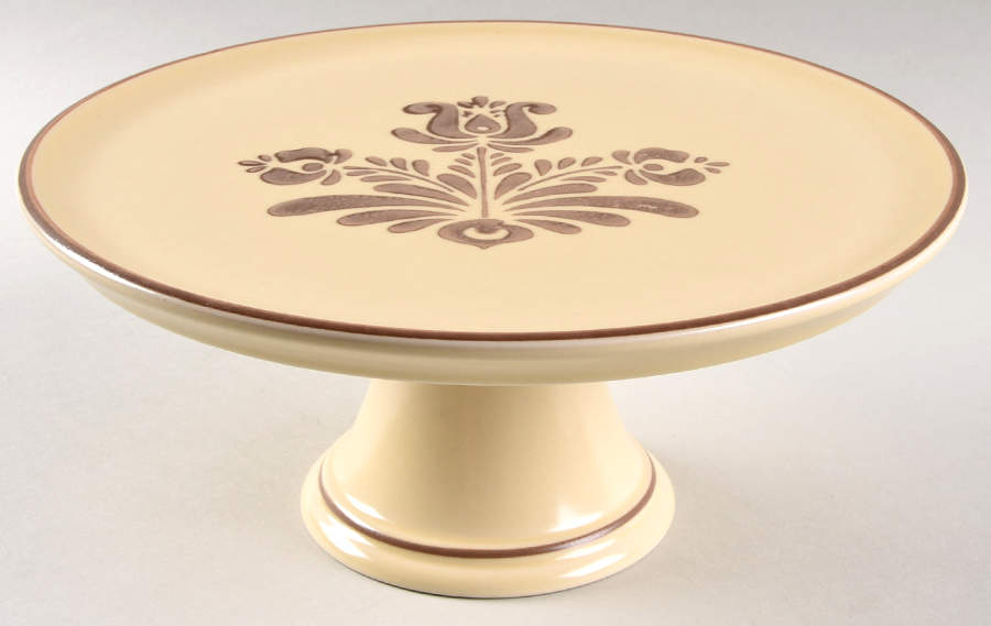 Village (Made in USA) 9" Diameter Pedestal Cake Stand by Pfaltzgraff-1