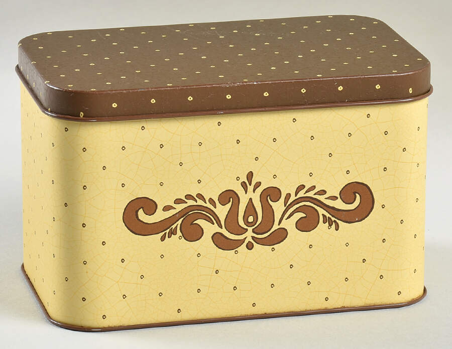 Village (Made in USA) Metal Recipe Box with Hinged Lid by Pfaltzgraff-1