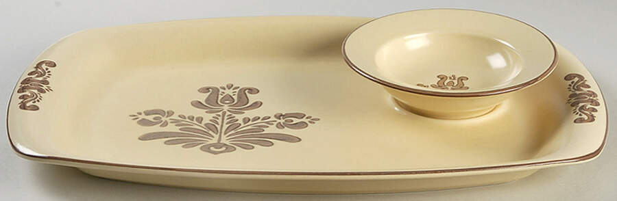 Village (Made in USA) 3-Piece Barbeque (Plate, Bowl and Brush) by Pfaltzgraff-1