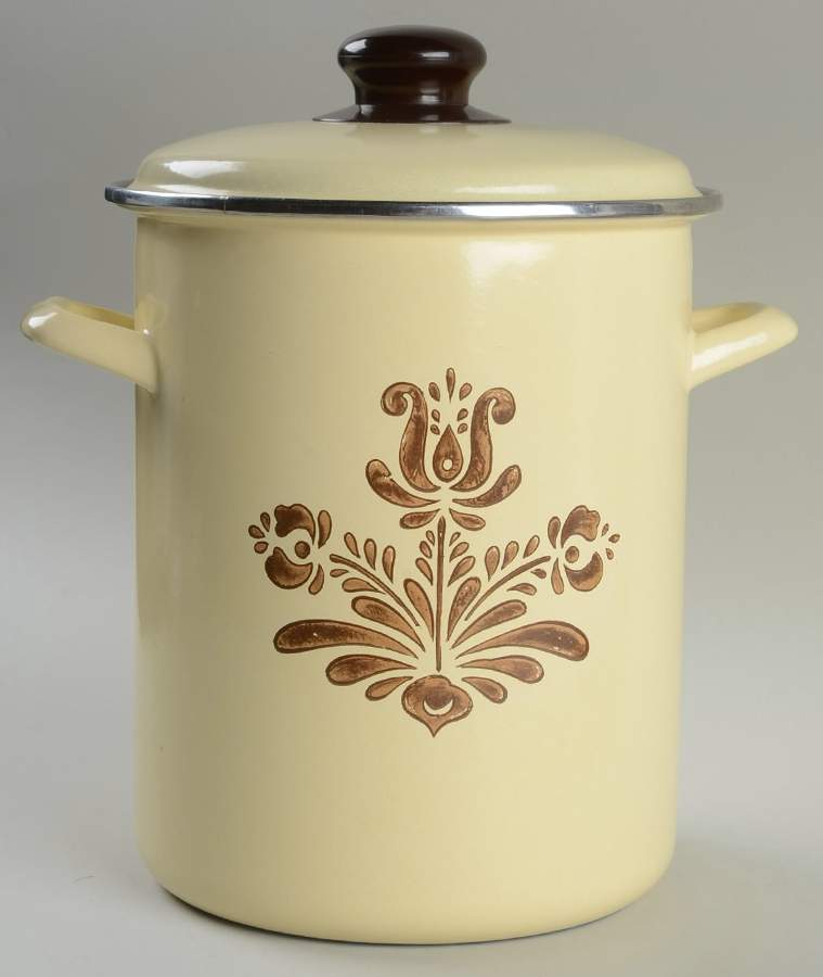 Village (Made in USA) Asparagus Pot & Lid with Metal Steamer by Pfaltzgraff-1