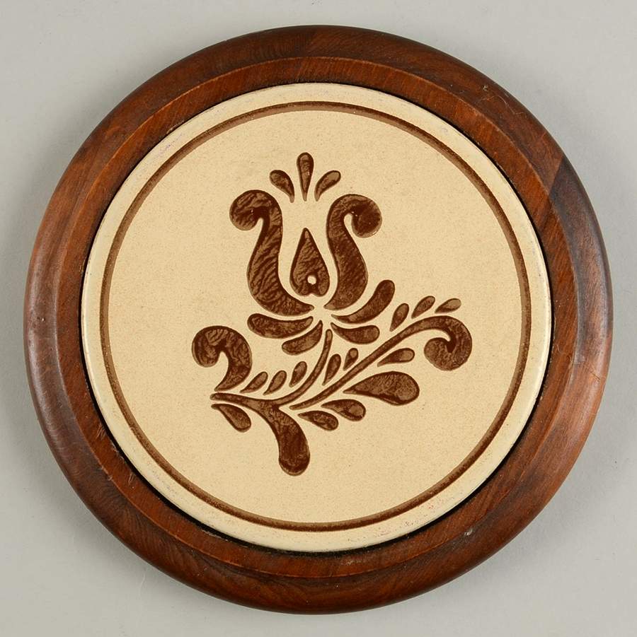 Village (Made in USA) Round Wood Trivet by Pfaltzgraff-1
