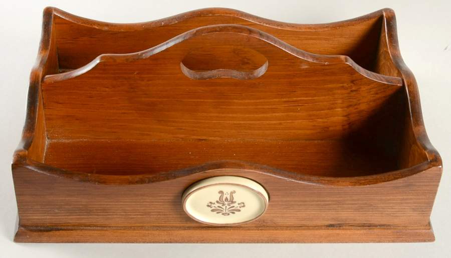 Village (Made in USA) Wood Cutlery Tray by Pfaltzgraff-1