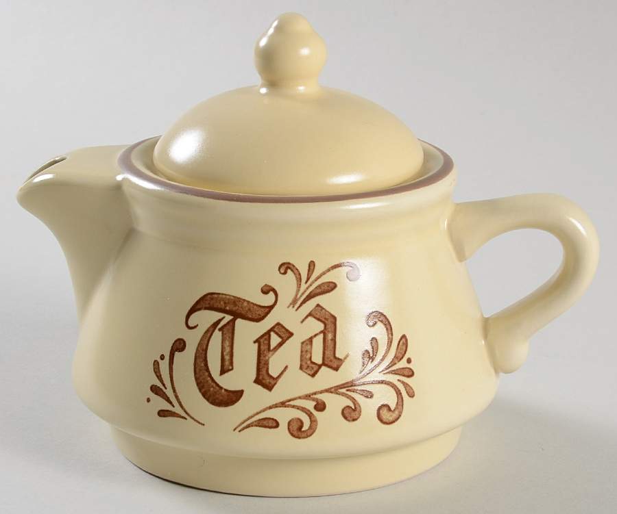 Village (Made in USA) Teapot for Individual Teapot & Lid with Cup by Pfaltzgraff-1