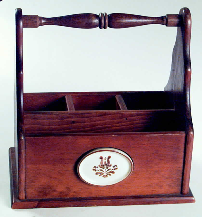 Village (Made in USA) Wood Silverware/Napkin Caddy by Pfaltzgraff-1