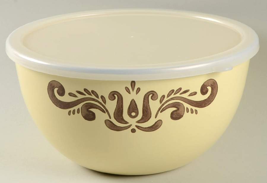 Village (Made in USA) 8 3/4" Metal Bowl with Plastic Lid by Pfaltzgraff-1