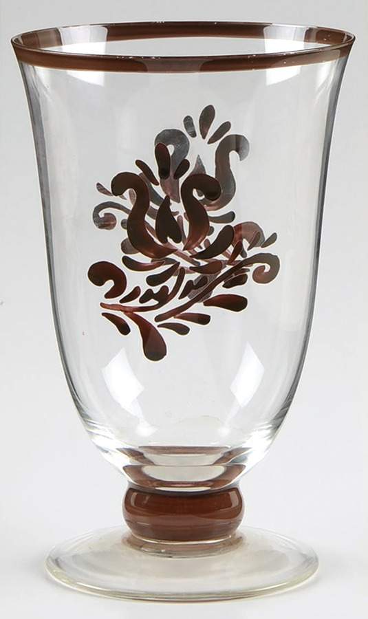 Village (Made in USA) 18 Oz Handpainted Glass Footed Iced Tea by Pfaltzgraff-1