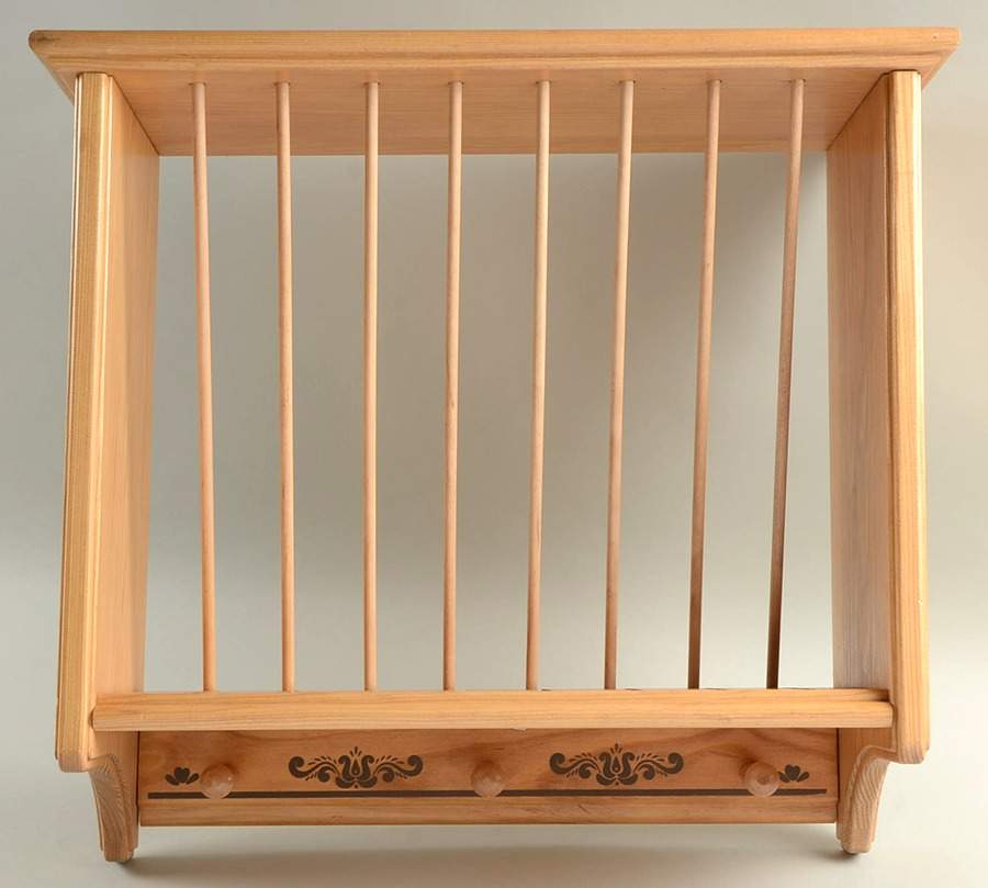 Village (Made in USA) Wood Hanging Plate and Mug Rack by Pfaltzgraff-1