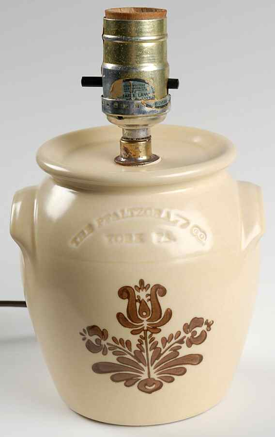 Village (Made in USA) Crock Accent Lamp No Shade by Pfaltzgraff-1