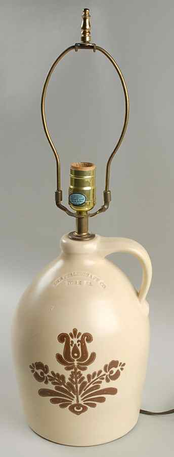 Village (Made in USA) Large Jug Table Lamp No Shade by Pfaltzgraff-1