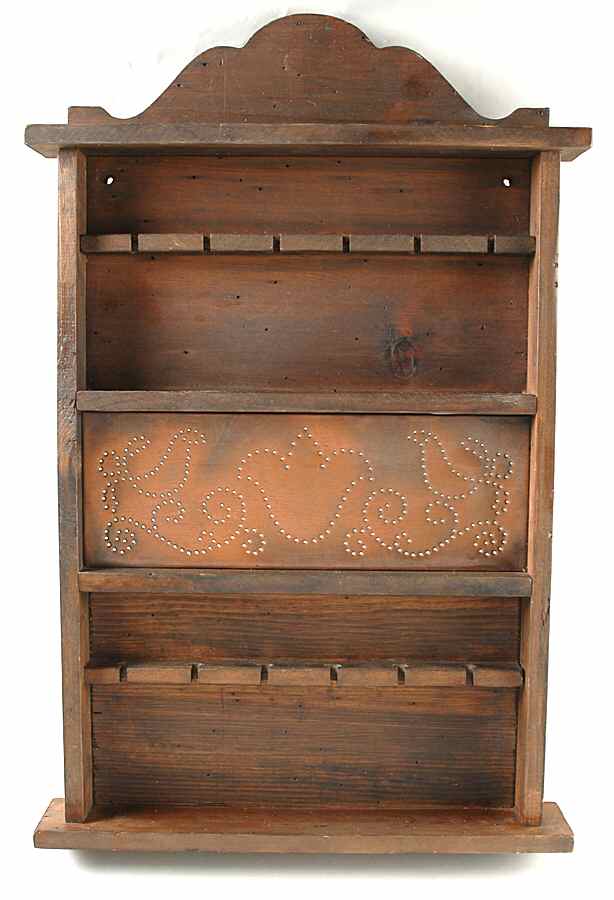 Village (Made in USA) Wood Copper Spoon Rack-Holds 12 by Pfaltzgraff-1