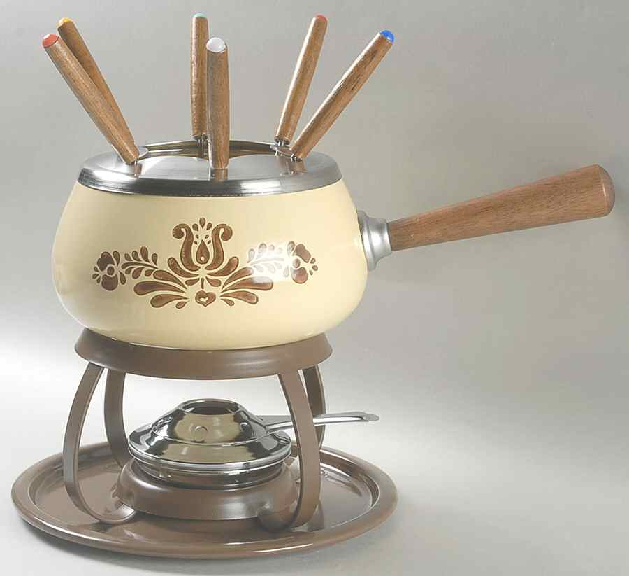 Village (Made in USA) (11 Piece) Metal Fondue Set by Pfaltzgraff-1
