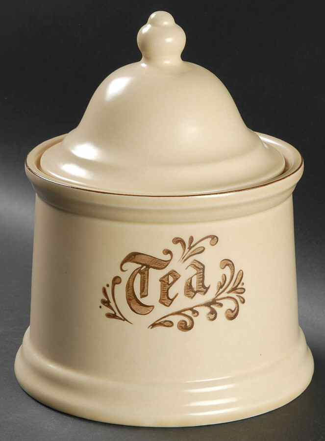 Village (Made in USA) Tea Canister & Lid by Pfaltzgraff-1