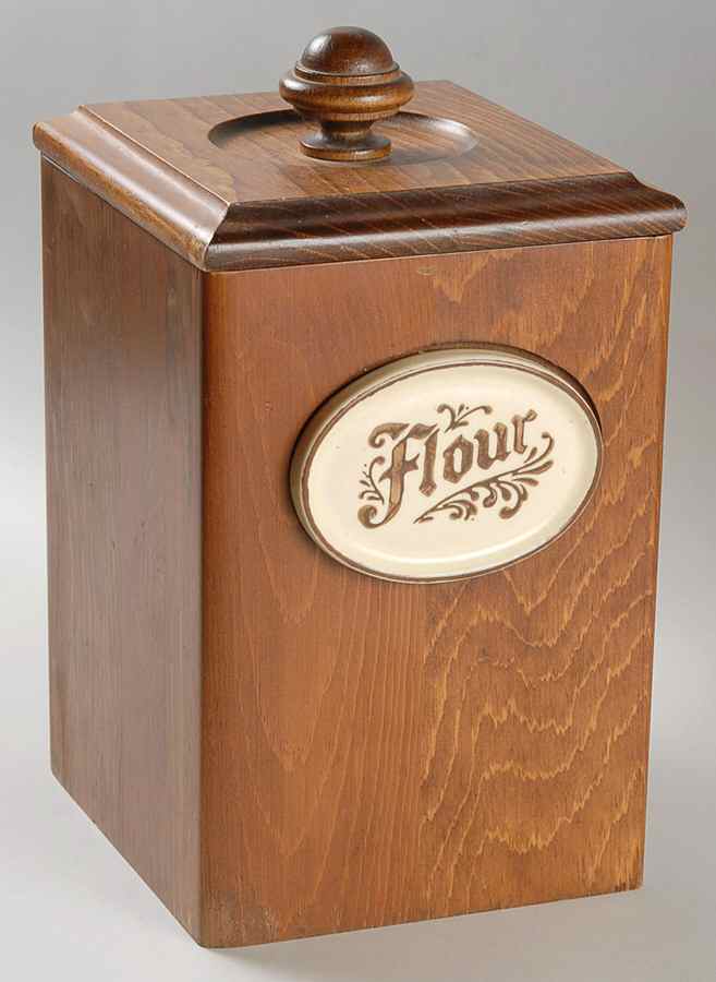Village (Made in USA) Wood Flour Canister & Lid by Pfaltzgraff-1