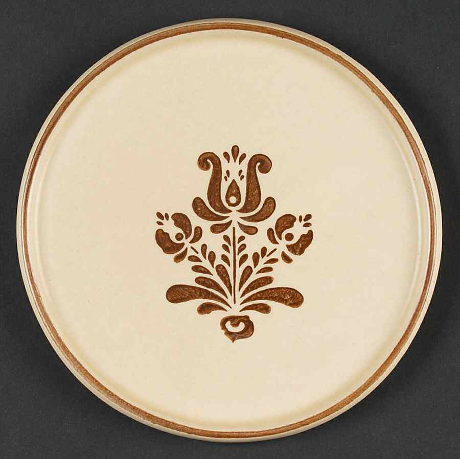 Village (Made in USA) Ceramic Base for Cheese Dish & Plastic Dome by Pfaltzgraff-1