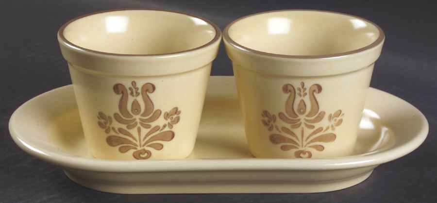 Village (Made in USA) Herb Pots with Tray (2 Pots and 1 Tray) by Pfaltzgraff-1