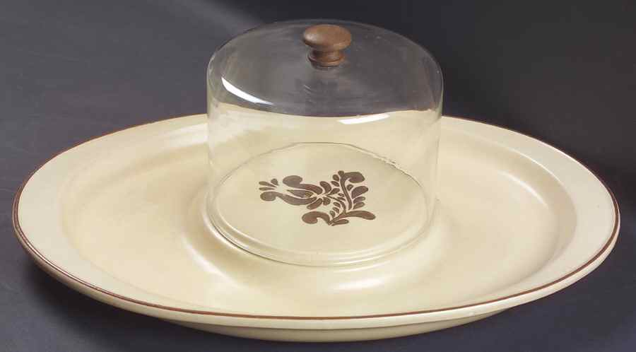 Village (Made in USA) Cheese and Cracker Set with Dome by Pfaltzgraff-1