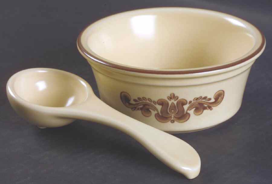 Village (Made in USA) Dip/Salsa Crock & Ladle by Pfaltzgraff-1