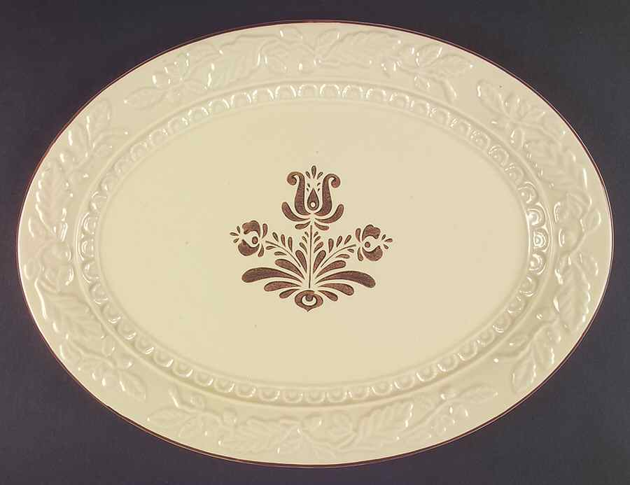 Village (Made in USA) 18" Embossed Oval Serving Platter by Pfaltzgraff-1