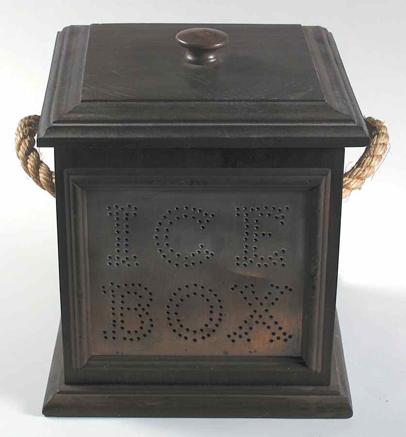Village (Made in USA) Wood Ice Box & Lid with Rope Handles by Pfaltzgraff-1