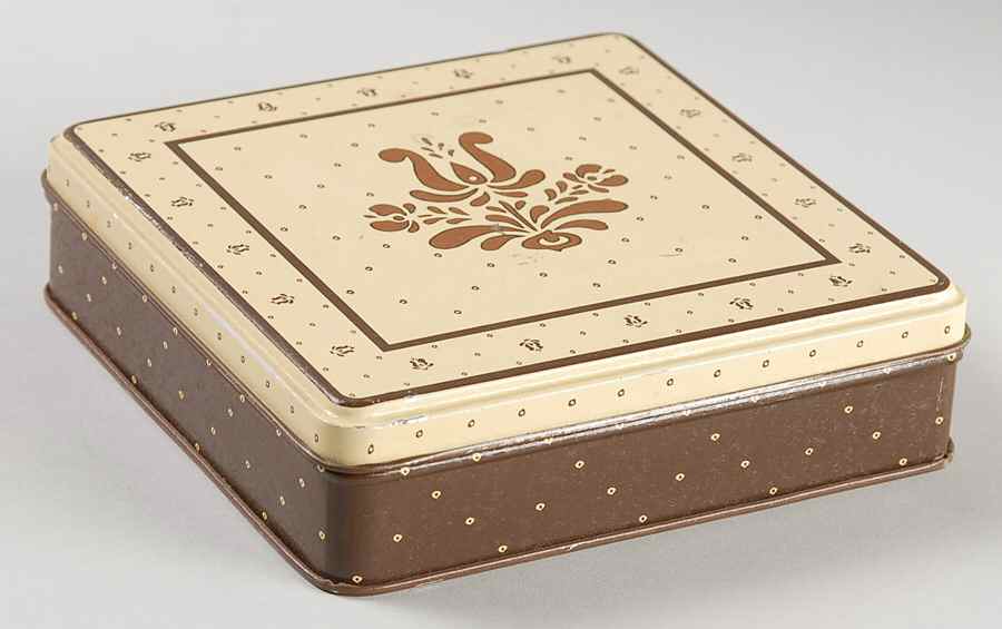 Village (Made in USA) 5" Square Metal Napkin Box by Pfaltzgraff-1