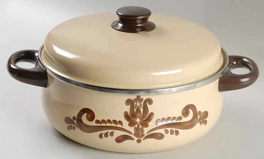 Village (Made in USA) 4 Quart Metal Covered Casserole by Pfaltzgraff-1