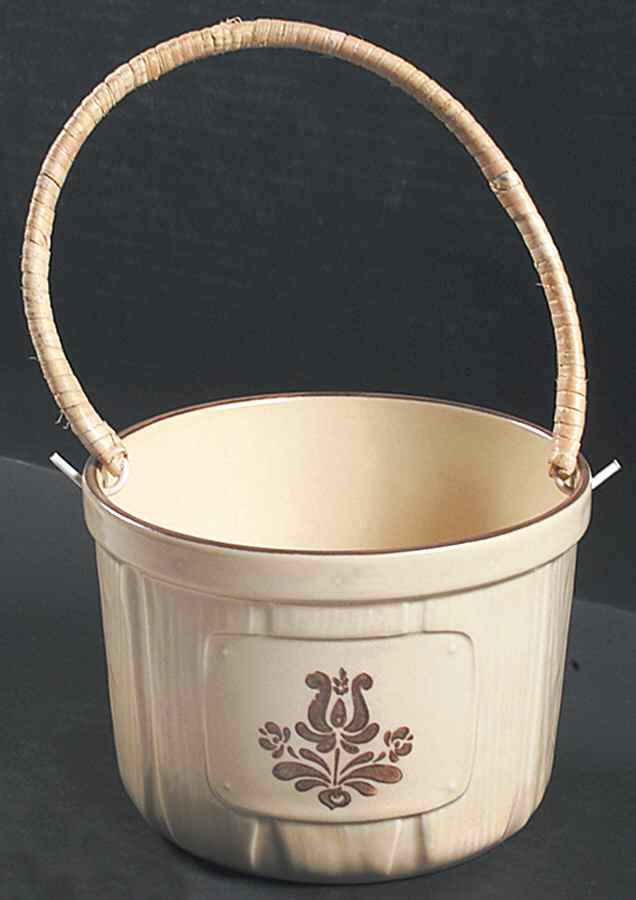 Village (Made in USA) Berry Bucket with Wicker Handle by Pfaltzgraff-1