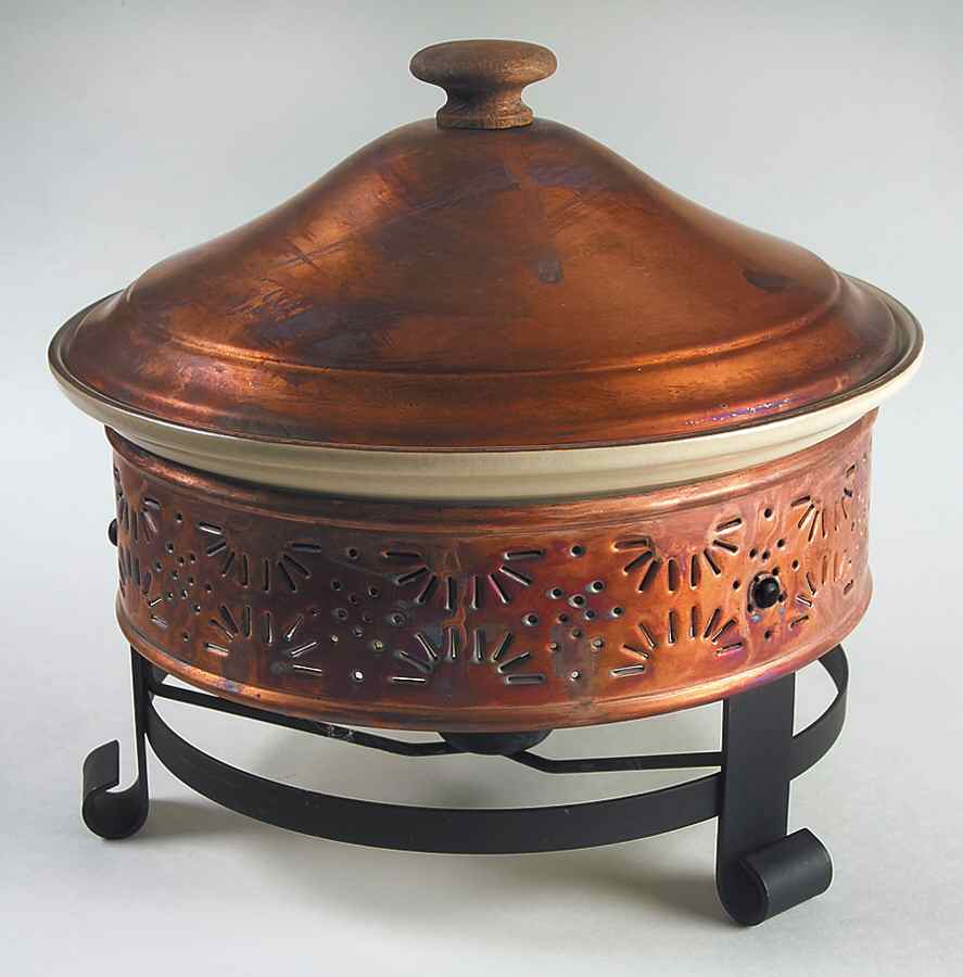Village (Made in USA) China Casserole with Metal Lid and Stand by Pfaltzgraff-1