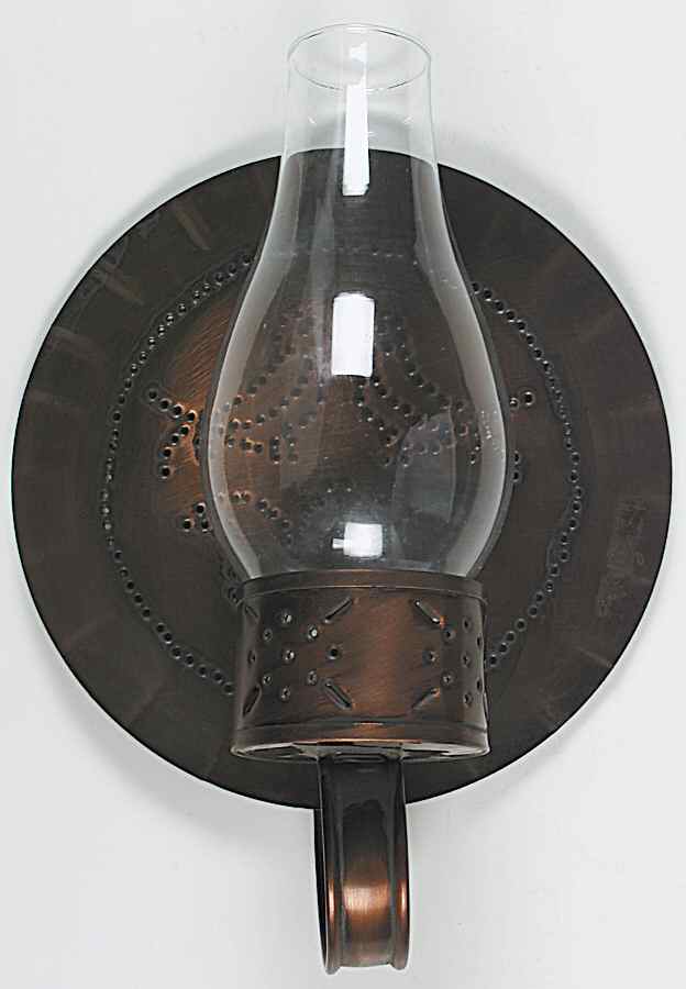 Village (Made in USA) Copper Chimney Sconce with Globe by Pfaltzgraff-1