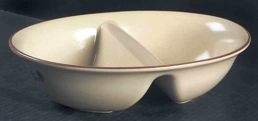 Village (Made in USA) 10" Oval Divided Vegetable Bowl by Pfaltzgraff-1