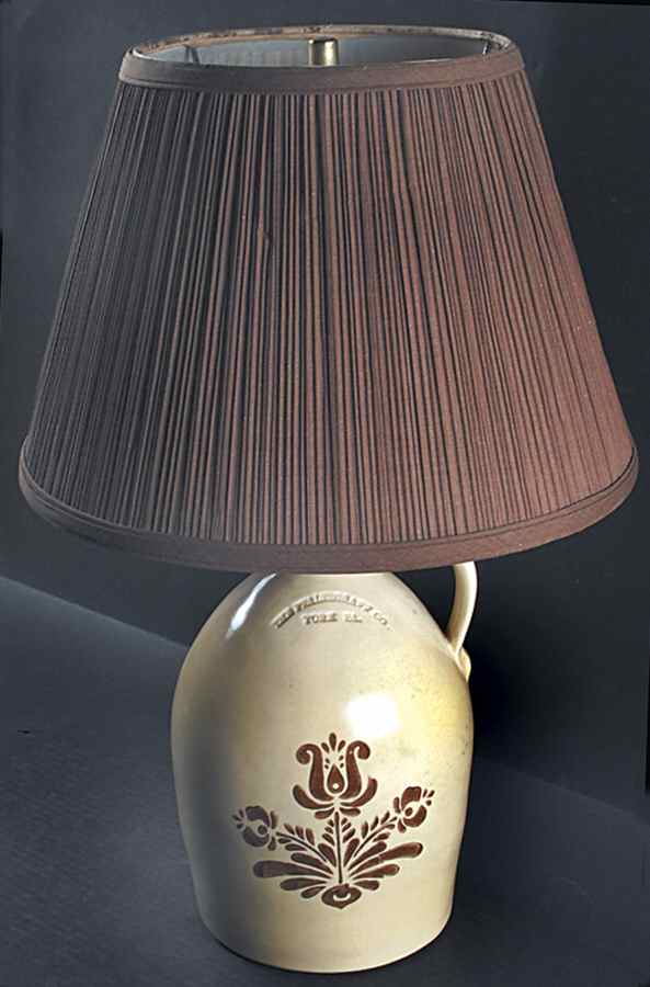 Village (Made in USA) Large Jug Table Lamp & Shade by Pfaltzgraff-1