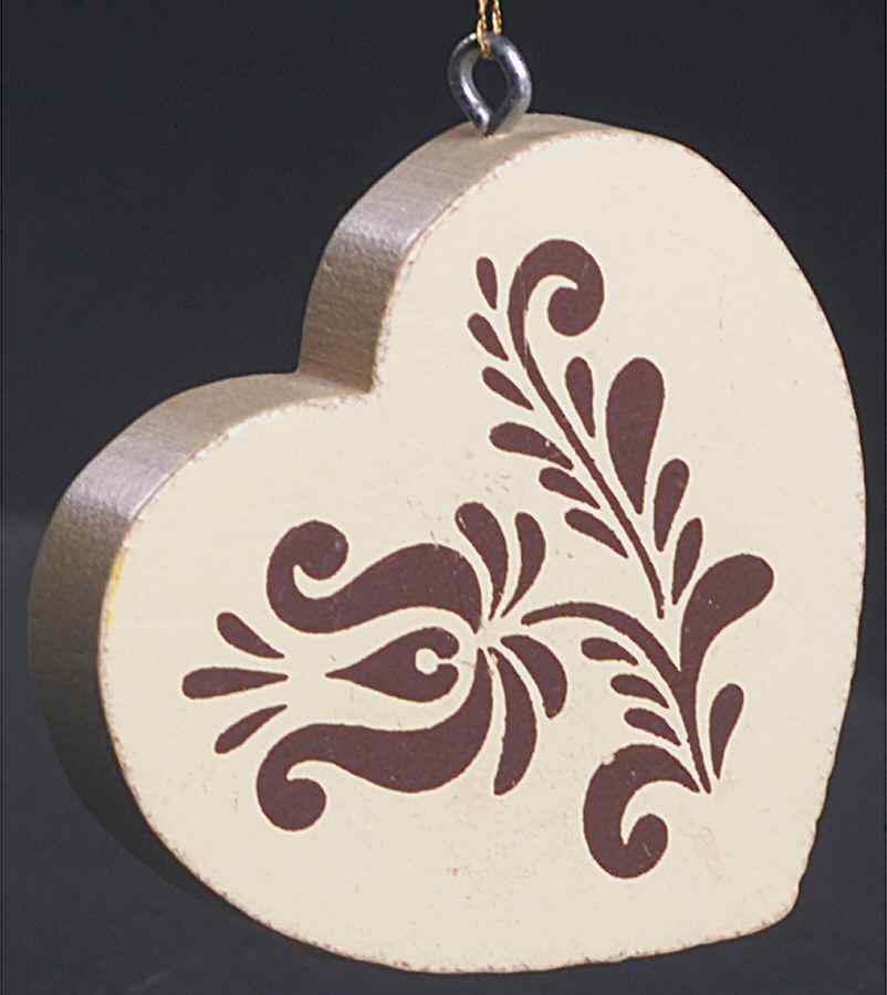 Village (Made in USA) Wood Heart Ornament by Pfaltzgraff-1
