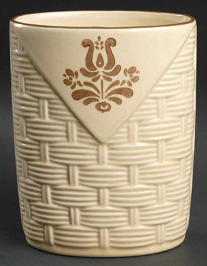 Village (Made in USA) Basketweave Utensil Holder by Pfaltzgraff-1