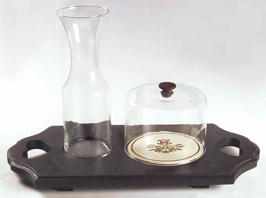 Village (Made in USA) Wine and Cheese Tray with Dome and Carafe by Pfaltzgraff-1