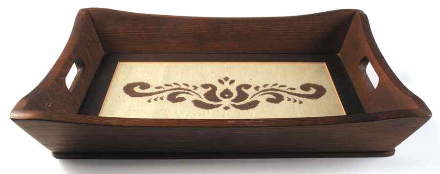 Village (Made in USA) Wood Rectangular Handled Tray by Pfaltzgraff-1