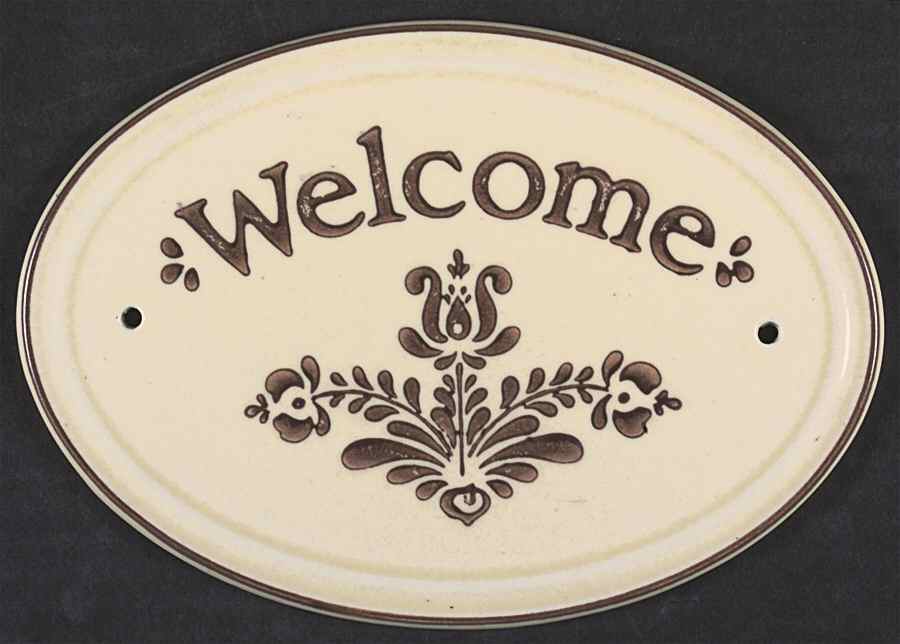 Village (Made in USA) "Welcome" Wall Plaque by Pfaltzgraff-1