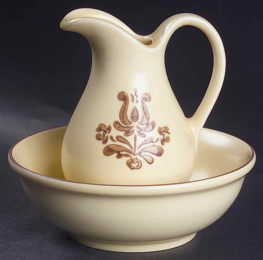 Village (Made in USA) Miniature Pitcher and Bowl Set by Pfaltzgraff-1