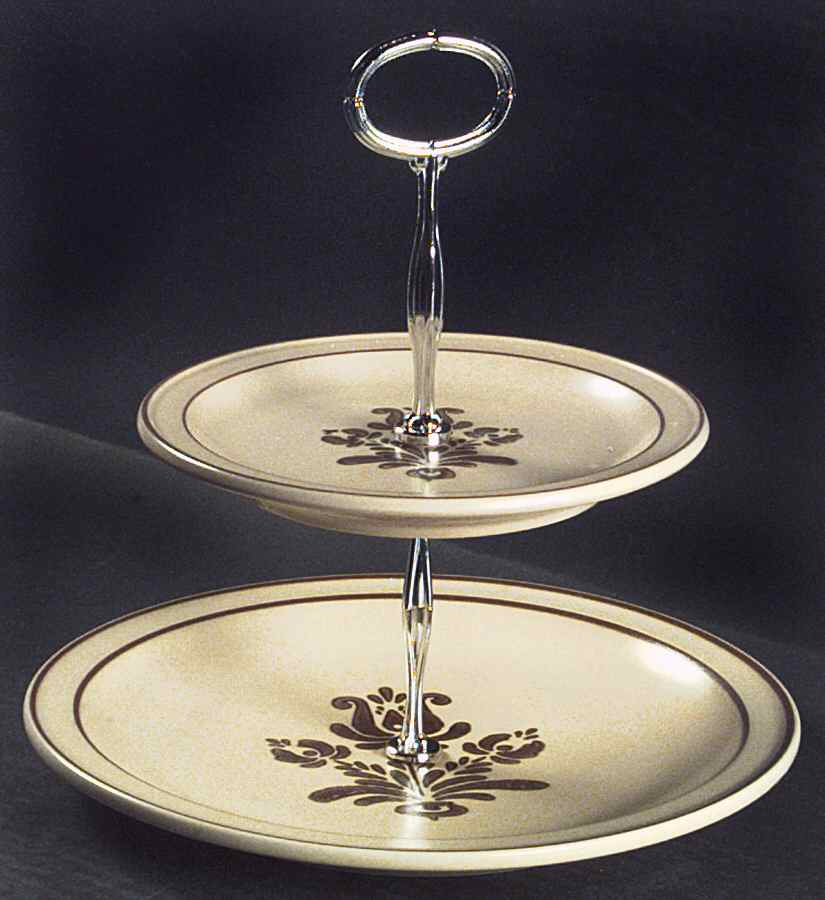 Village (Made in USA) 2 Tiered Serving Tray (Dinner & Salad Plate) by Pfaltzgraff-1